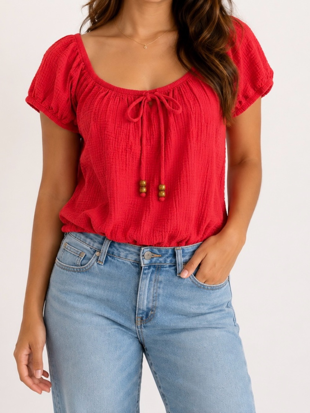 Almost Famous Red Crop Top (M)